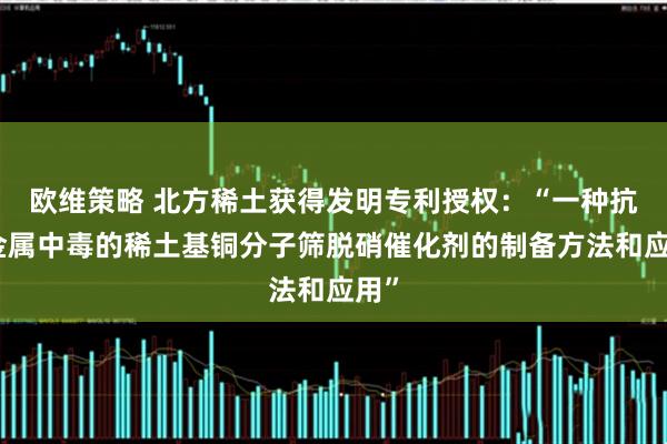 欧维策略 北方稀土获得发明专利授权：“一种抗碱金属中毒的稀土基铜分子筛脱硝催化剂的制备方法和应用”