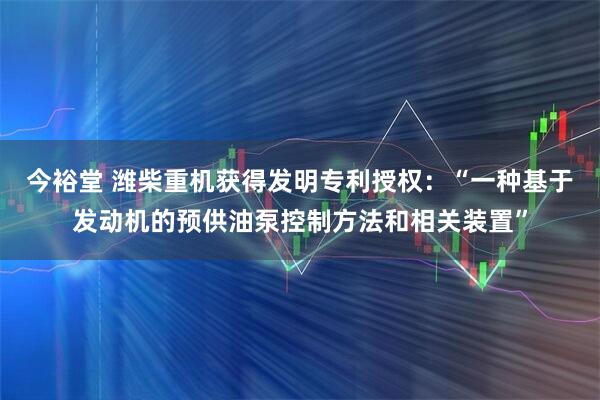 今裕堂 潍柴重机获得发明专利授权：“一种基于发动机的预供油泵控制方法和相关装置”