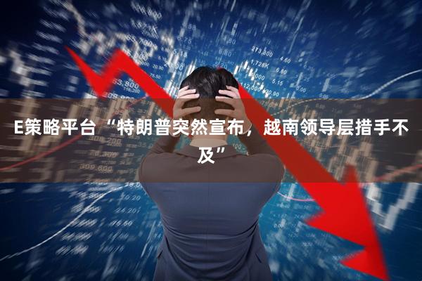 E策略平台 “特朗普突然宣布，越南领导层措手不及”