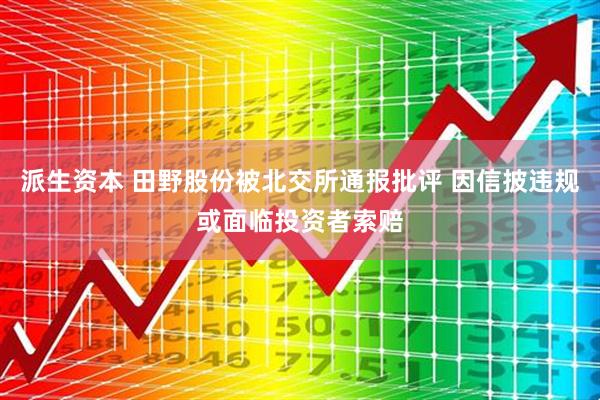 派生资本 田野股份被北交所通报批评 因信披违规或面临投资者索赔